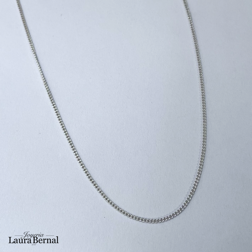 Cadena cubana 1.31 gr / 45 cm / 1 mm plata italiana