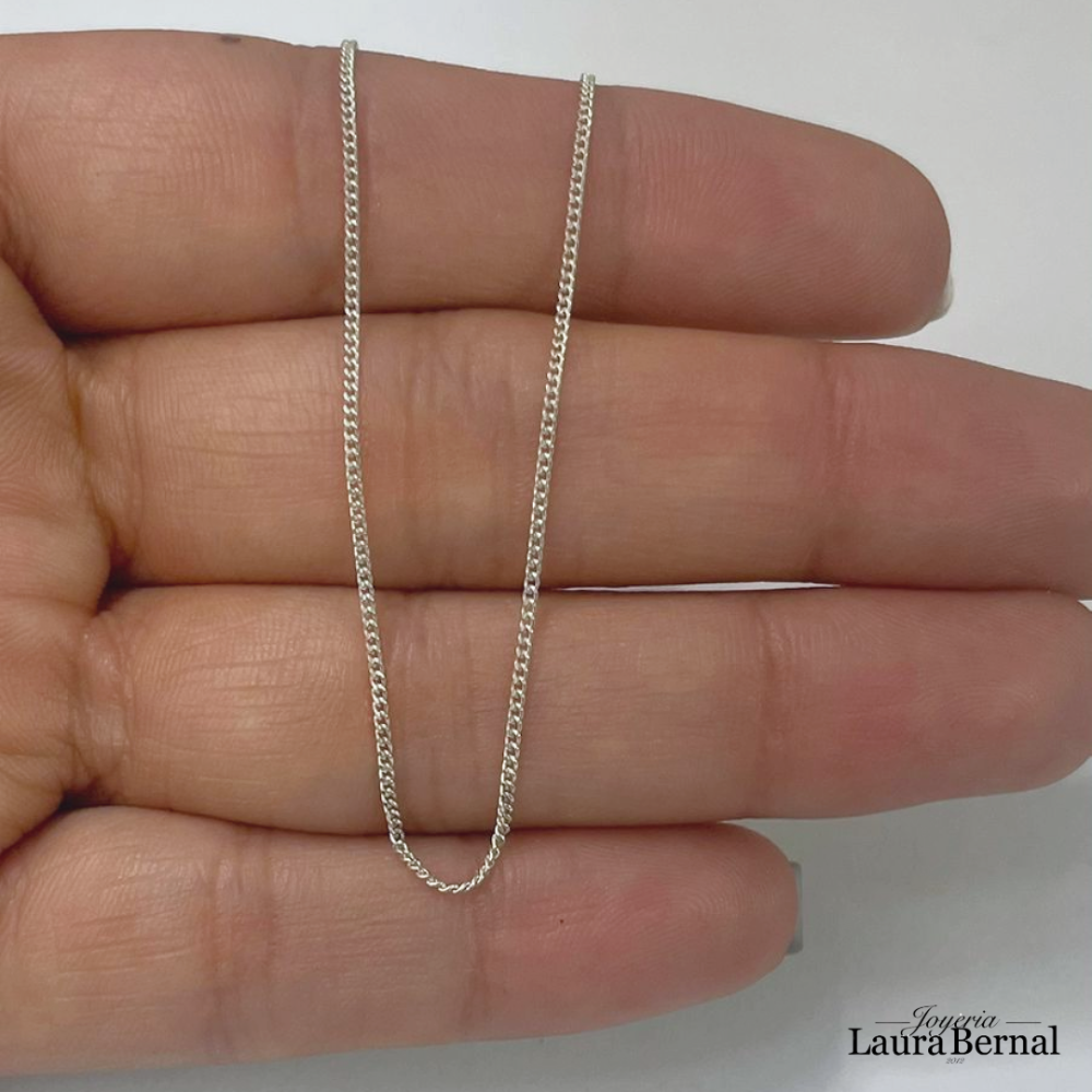 Cadena cubana 1.31 gr / 45 cm / 1 mm plata italiana - Imagen 3
