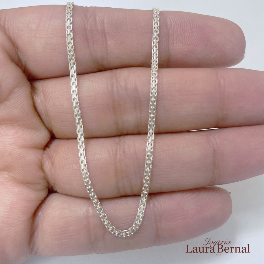 Cadena china 2.40 gr / 50 cm / 1 mm plata italiana - Imagen 3
