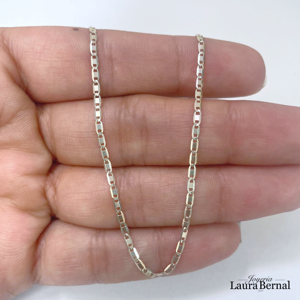 Cadena escalera 2.3 gr / 50 cm / 1 mm plata italiana - Imagen 3