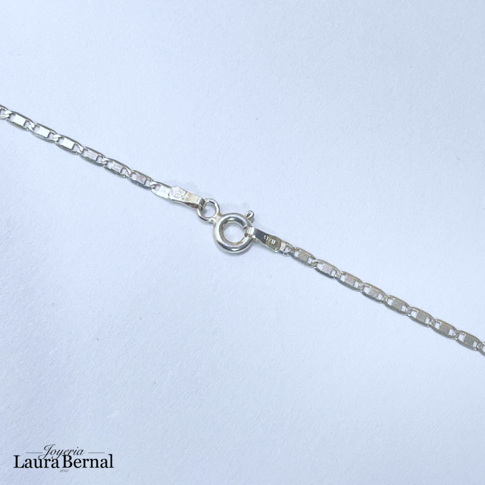 Cadena escalera 2.3 gr / 50 cm / 1 mm plata italiana - Imagen 2