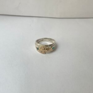Anillo cruz punteado 4.17 gr / T9 / cirnon verde plata italiana