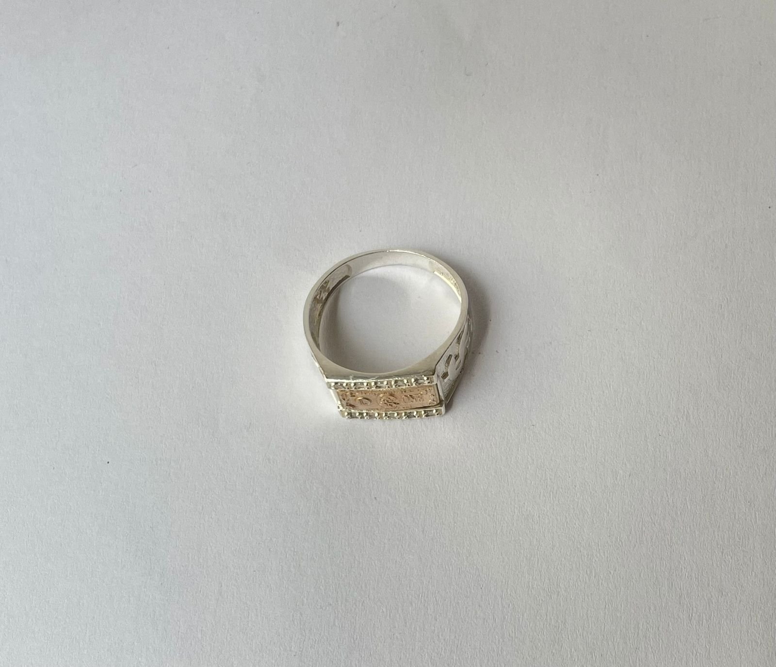 Anillo dólar 3.99 gr / T10 / circones blancos punteado plata italiana - Imagen 3