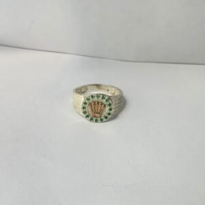 Anillo Rolex 3.54 / T10 / circones verdes plata italiana