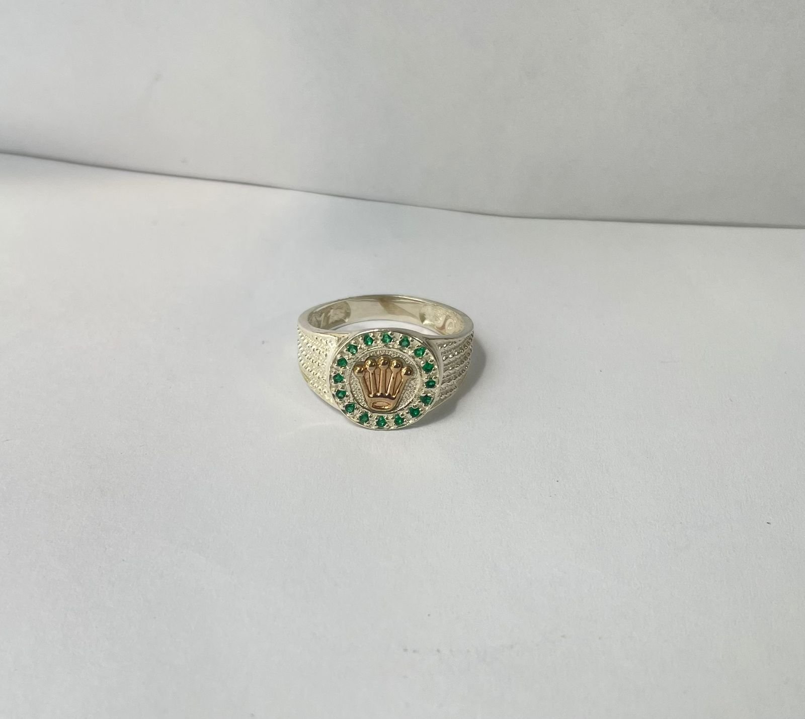 Anillo Rolex 3.54 / T10 / circones verdes plata italiana