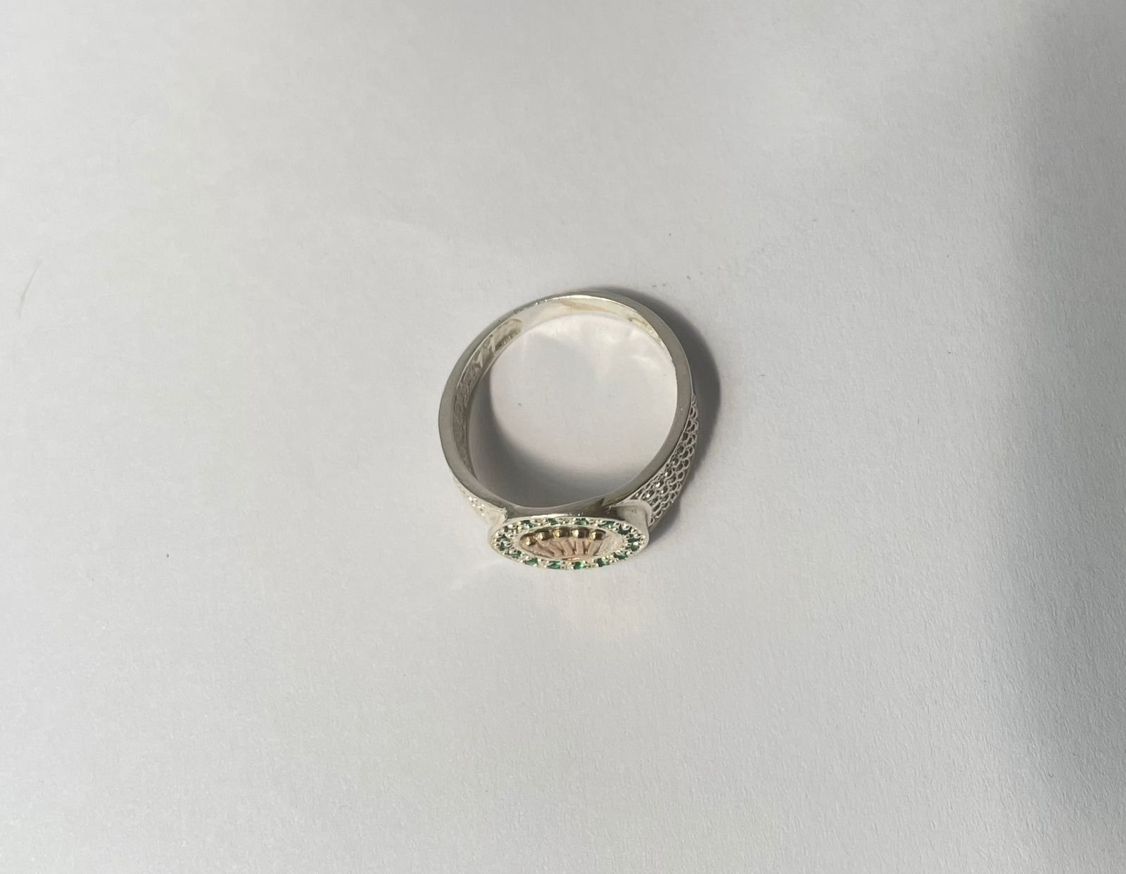 Anillo Rolex 3.54 / T10 / circones verdes plata italiana - Imagen 3