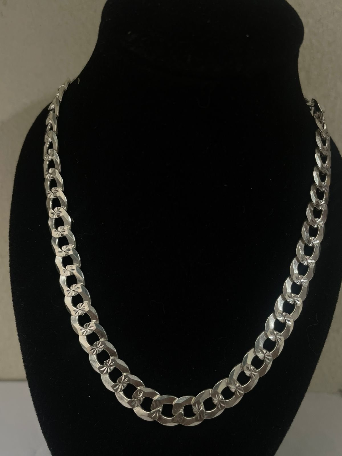 Cadena cubana 33.01 gr / 60 cm / 7 mm plata italiana - Imagen 4