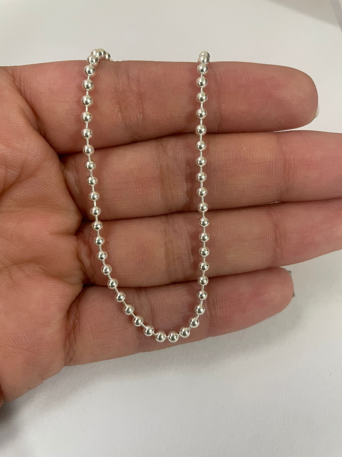 Cadena militar 10 gr / 55 cm / 2 mm plata italiana - Imagen 3