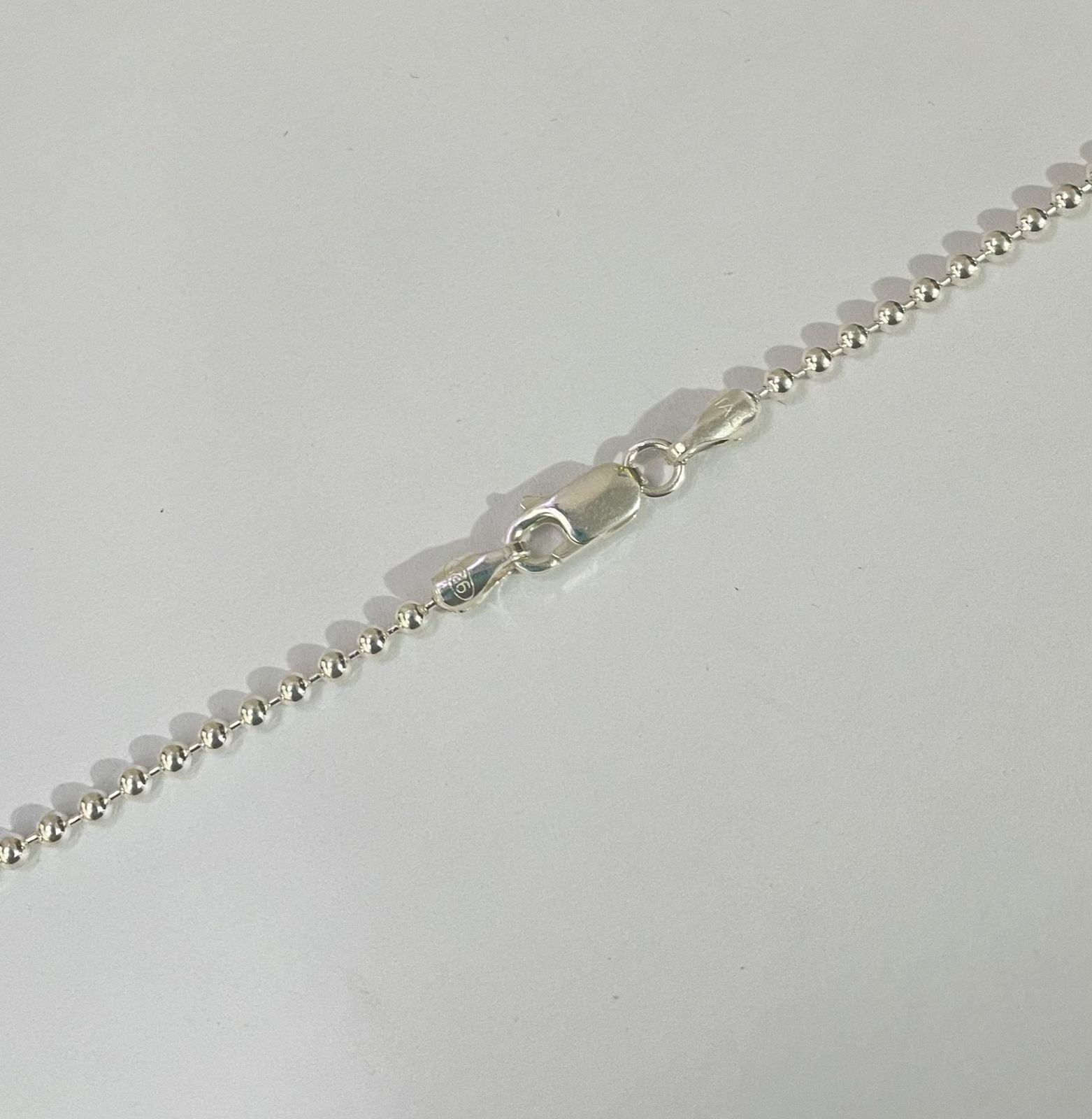 Cadena militar 10 gr / 55 cm / 2 mm plata italiana - Imagen 2