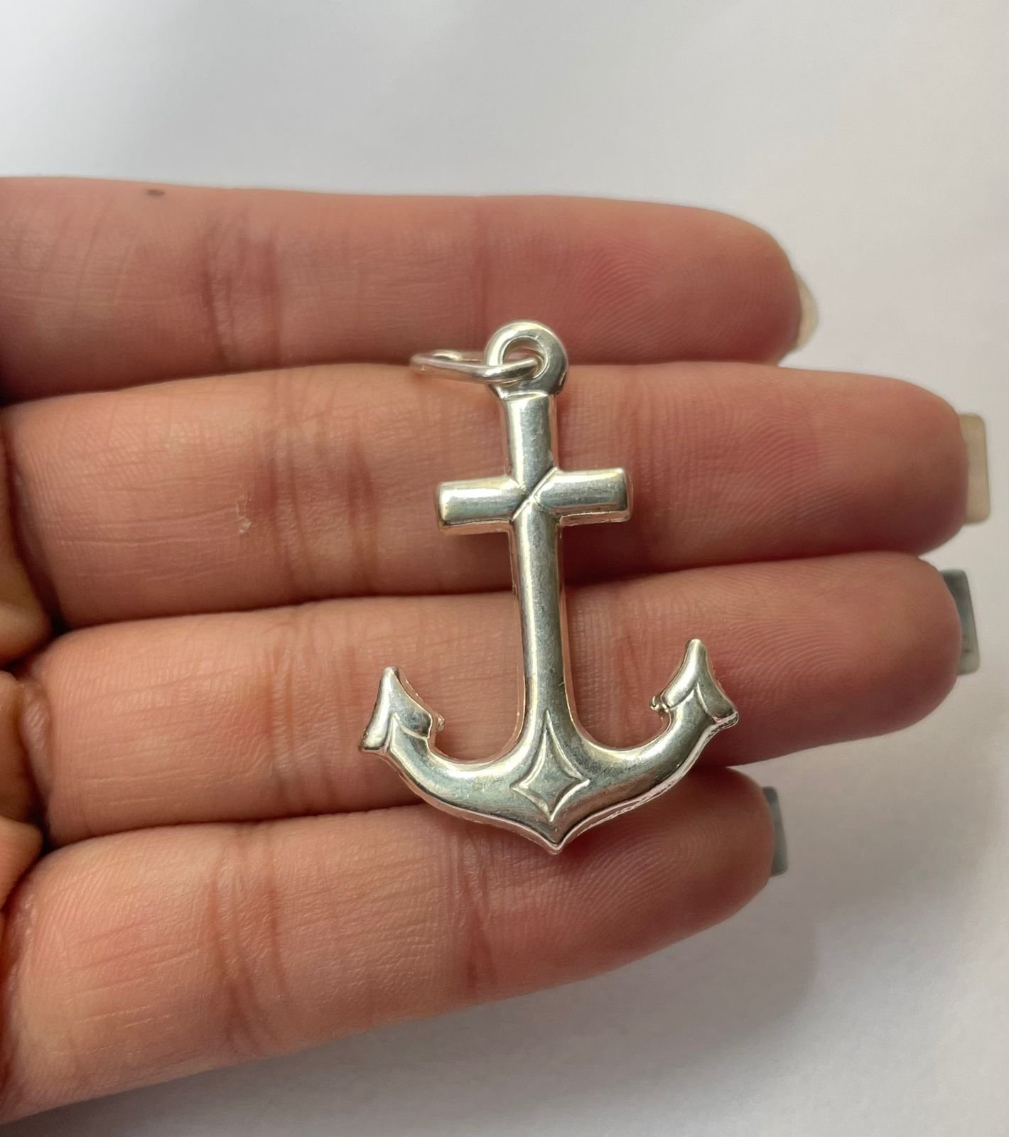 Dije ancla 3.16 gr / 4.5 cm / plata italiana - Imagen 3