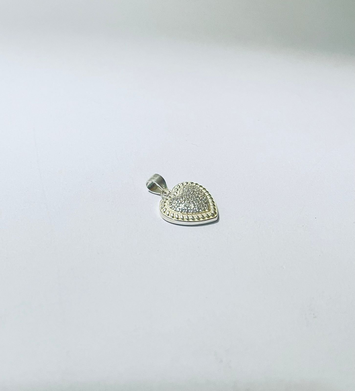 Dije corazón circones cojín 1.65 gr / 2 cm / plata italiana - Imagen 2