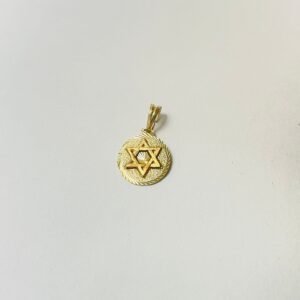 Dije estrella de David 2.18 gr / 2.5 cm / plata italiana + oro laminado