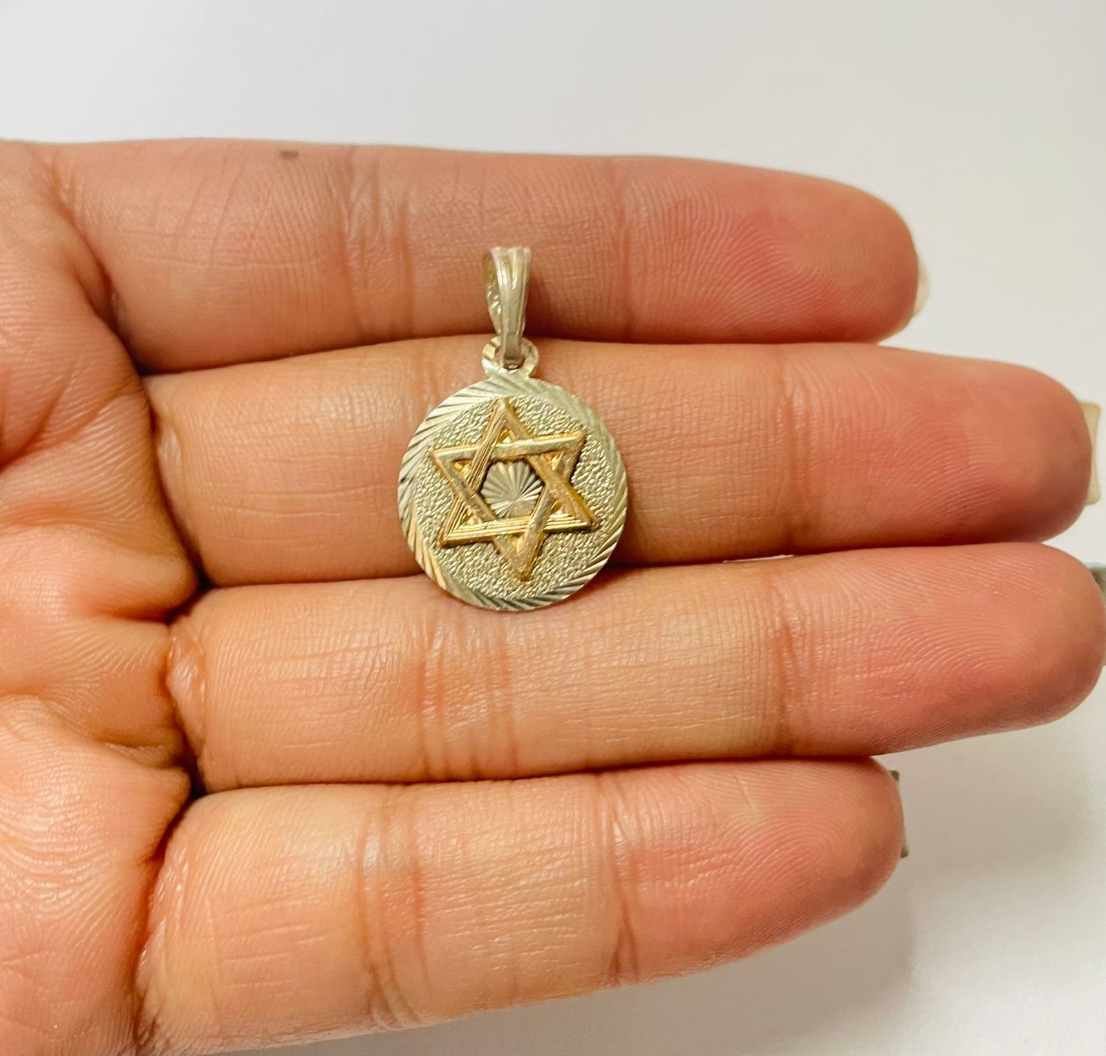 Dije estrella de David 2.18 gr / 2.5 cm / plata italiana + oro laminado - Imagen 3