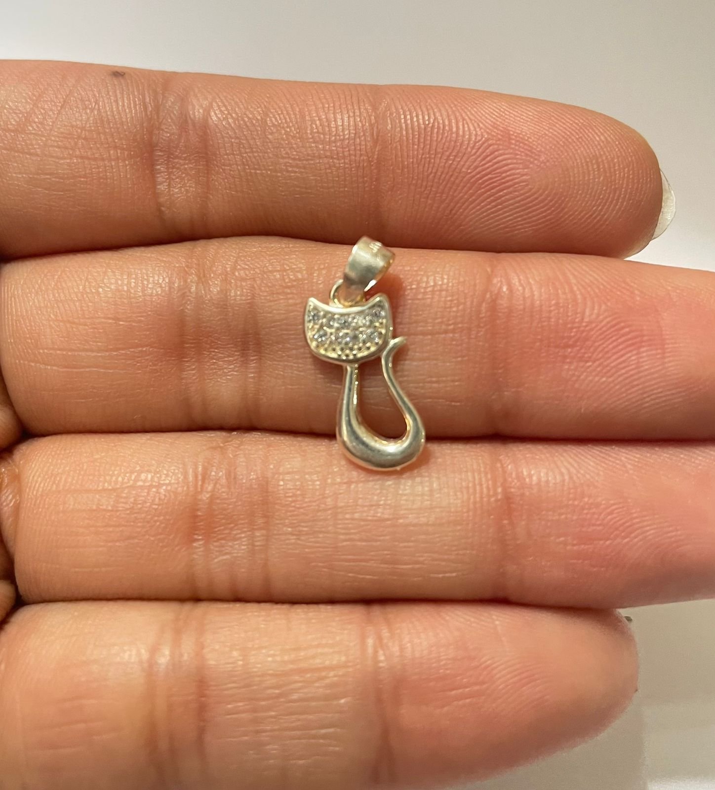Dije gato circones 0.70 gr / 2 cm / plata italiana - Imagen 3
