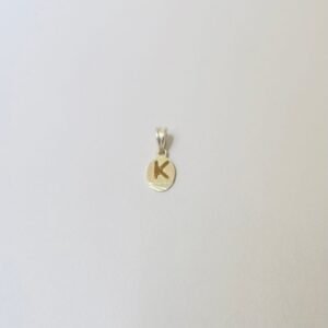 Dije letra K 1.26 gr / 2.5 cm / plata italiana + oro laminado