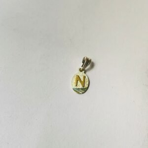 Dije letra N 1.30 gr / 2.5 cm / plata italiana + oro laminado