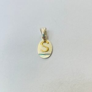 Dije letra S 1.24 gr / 2.5 cm / plata italiana + oro laminado