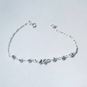Pulsera oso 1.59 gr / 18 cm / 1 mm plata italiana