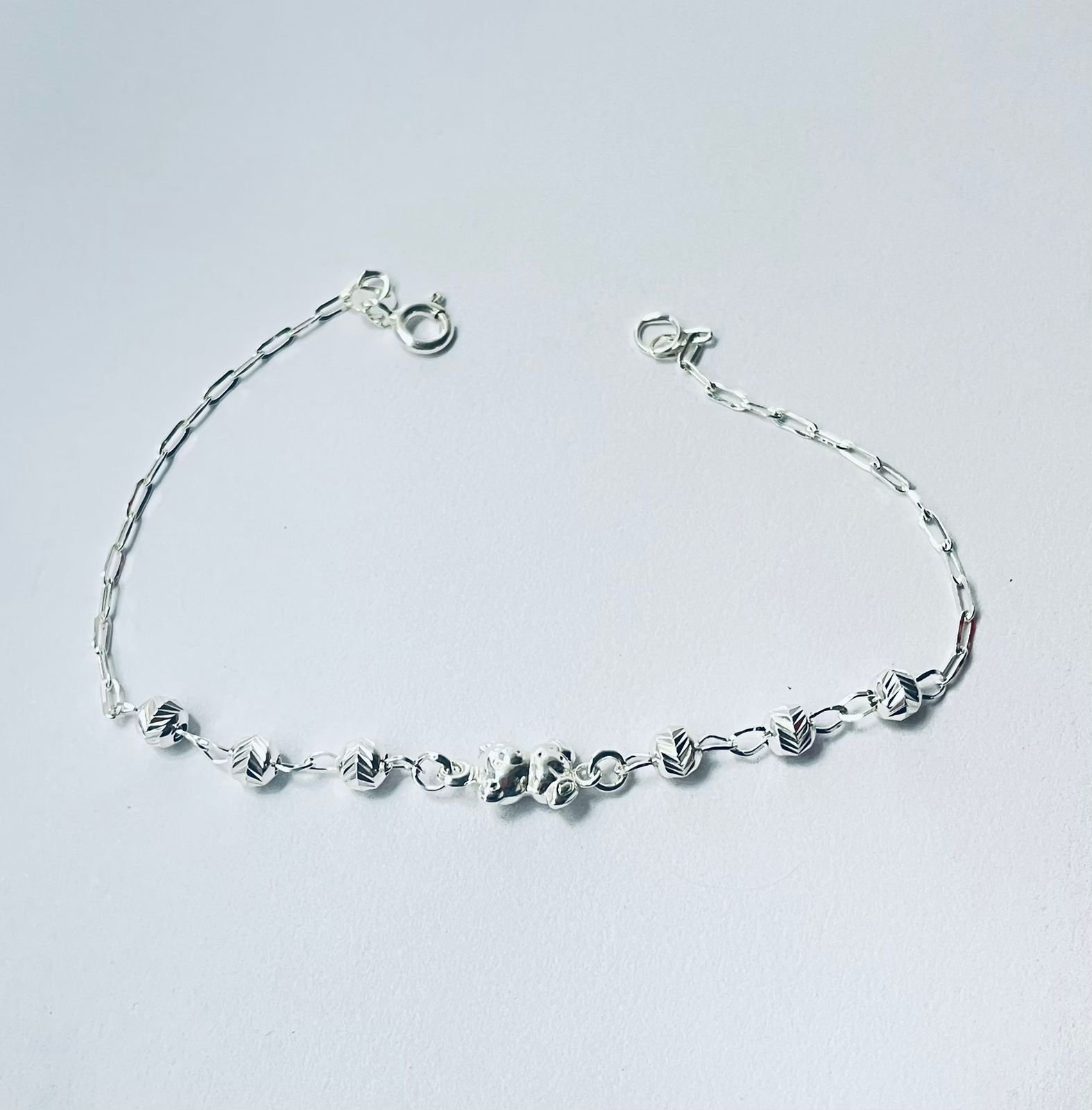Pulsera oso 1.59 gr / 18 cm / 1 mm plata italiana