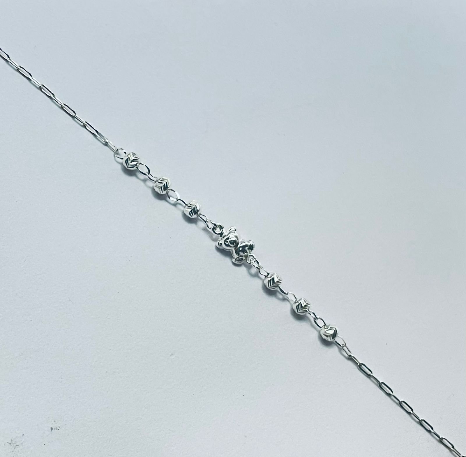 Pulsera oso 1.59 gr / 18 cm / 1 mm plata italiana - Imagen 3