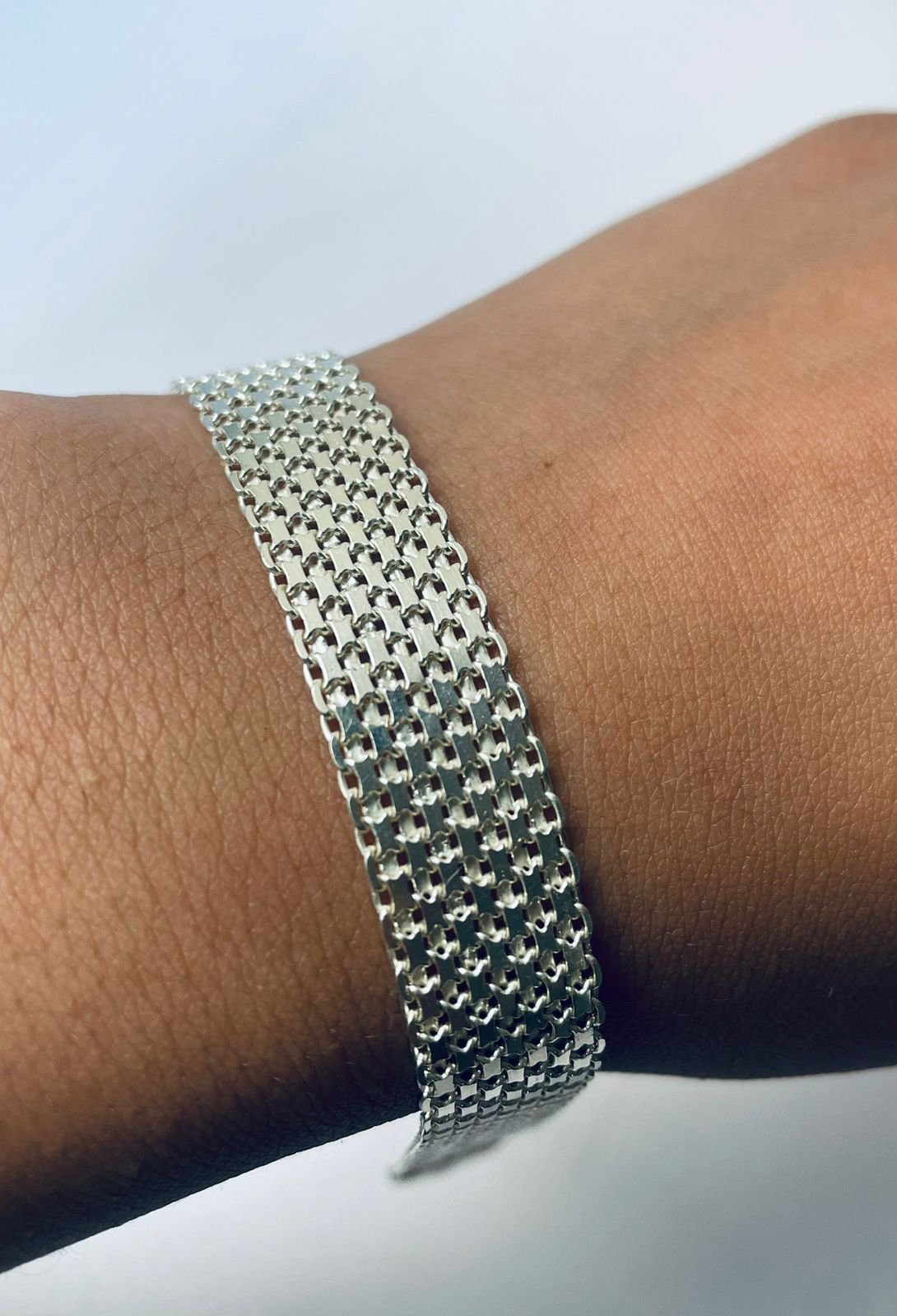 Pulso chino 13.91 gr / 21 cm / 1 cm plata italiana - Imagen 3