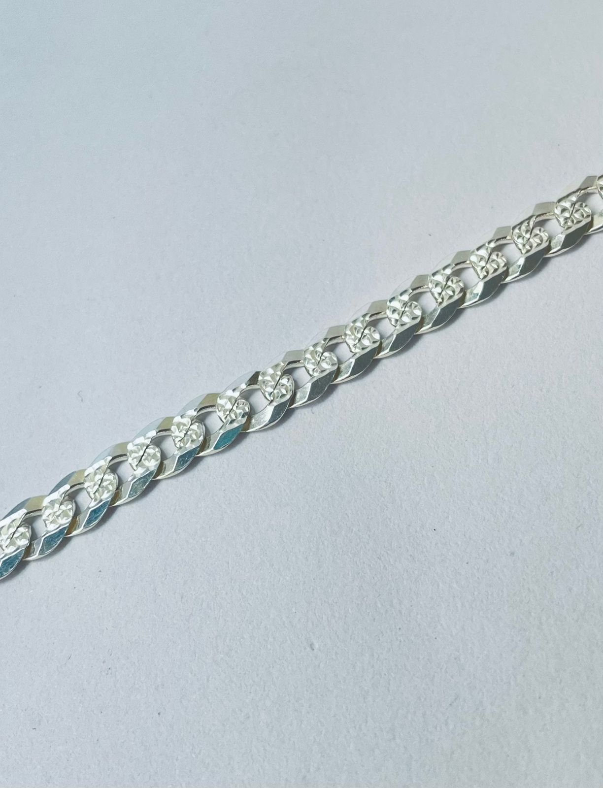 Pulso cubano 12.57 gr / 21 cm / 7 mm plata italiana - Imagen 2