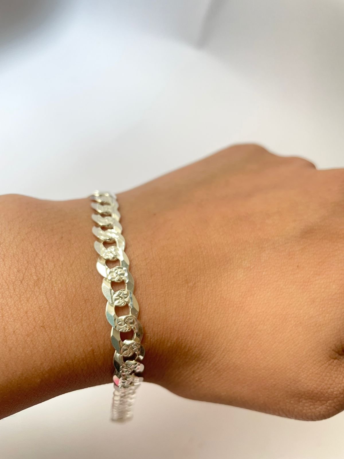 Pulso cubano 12.57 gr / 21 cm / 7 mm plata italiana - Imagen 3