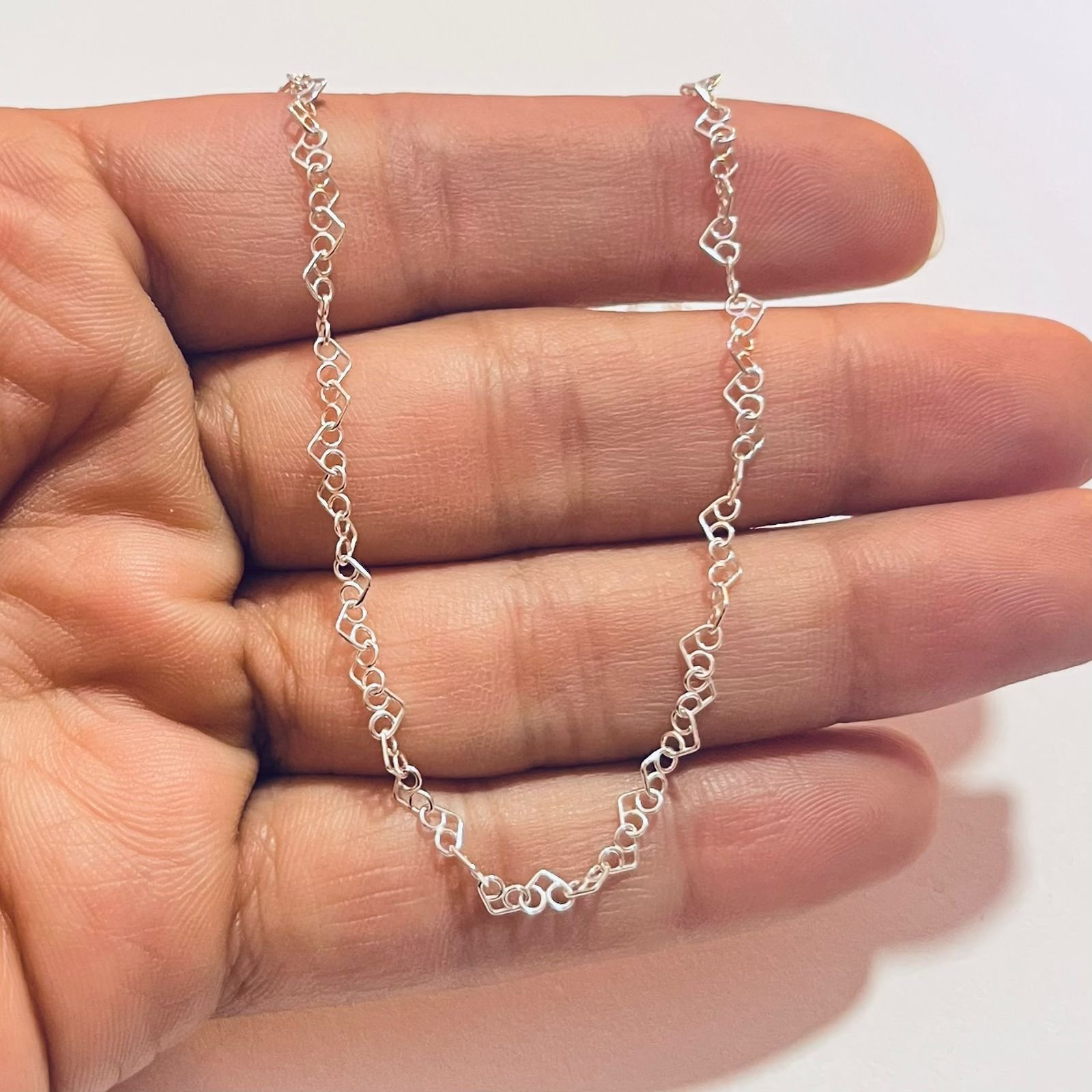 Cadena corazón 2.47 gr / 50 cm / 1.5 mm plata italiana - Imagen 3