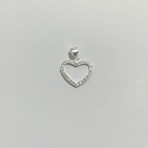 Dije corazón esqueleto 0.71 gr / 2 cm / plata italiana