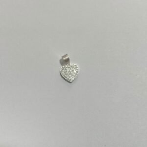 Dije corazón circones blancos 0.78 gr / 1.5 / plata italiana