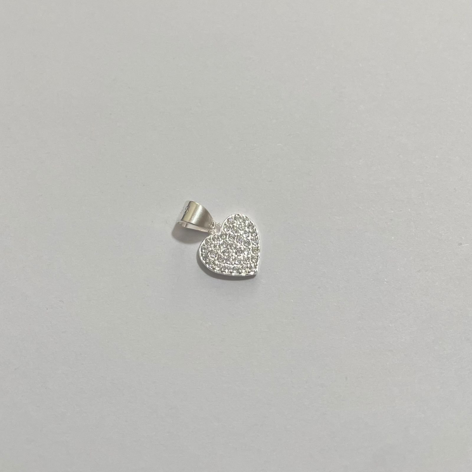 Dije corazón circones blancos 0.78 gr / 1.5 / plata italiana - Imagen 2