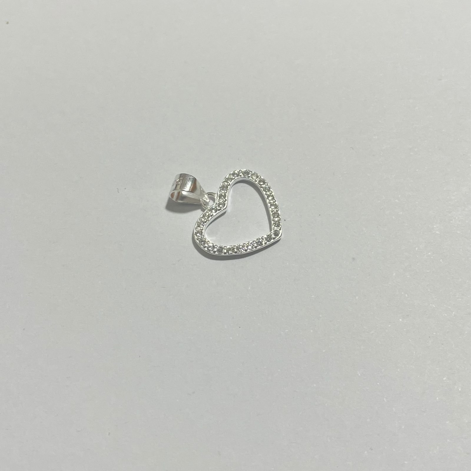Dije corazón esqueleto 0.71 gr / 2 cm / plata italiana - Imagen 2