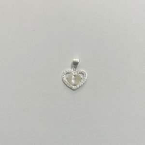 Dije corazón con pies 0.81 / 1.5 cm / plata italiana